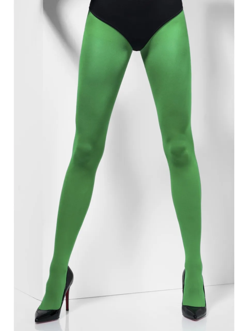 smiffys-fever-strumpfhose-gr-n-damen-blickdicht-kost-m-tights image 1