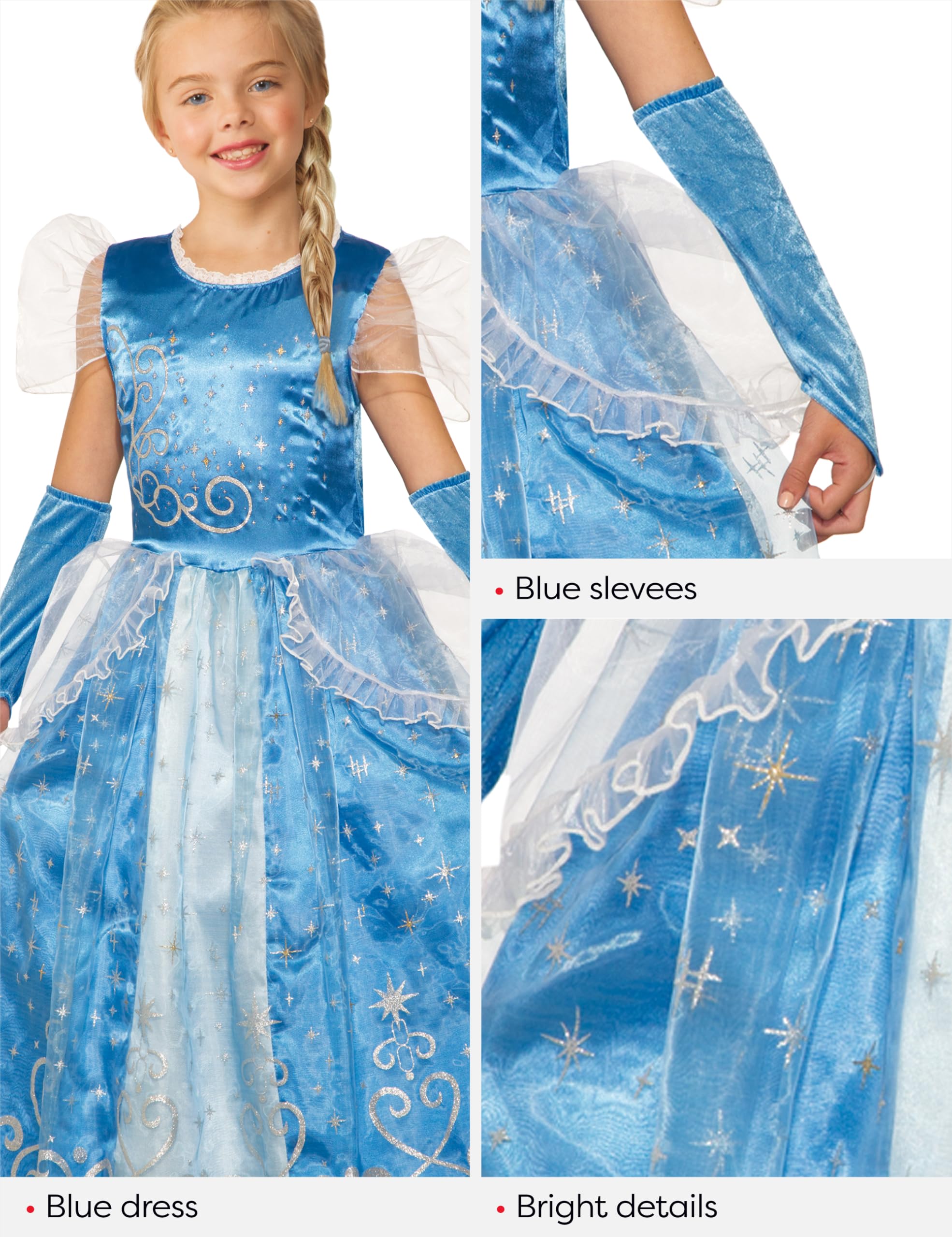 rubie-s-deluxe-prinzessinnenkost-m-m-dchen-5-6-j-blau-elsa image 4