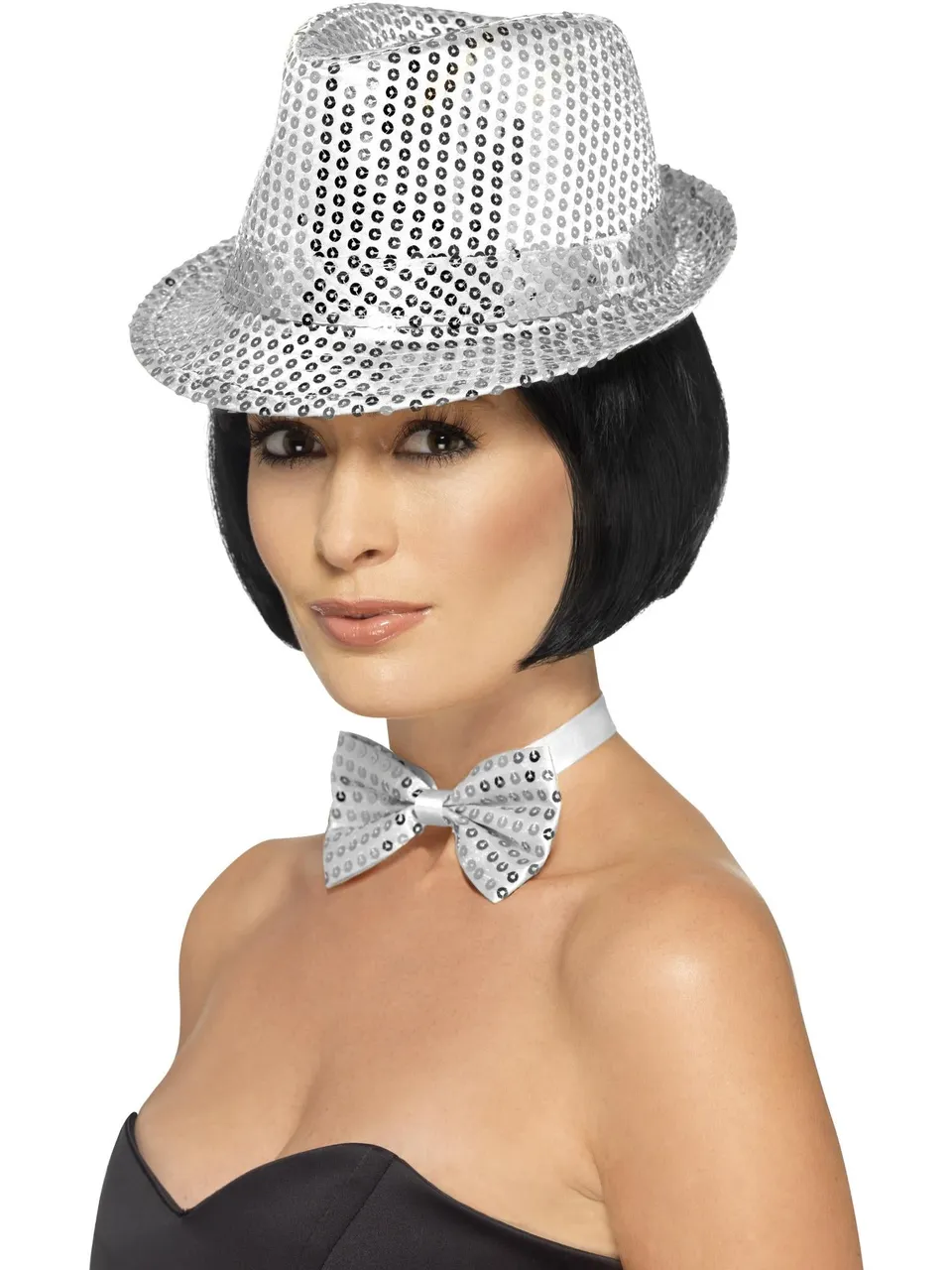 smiffys-fever-pailletten-trilby-hut-silber-einheitsgr-e image 1