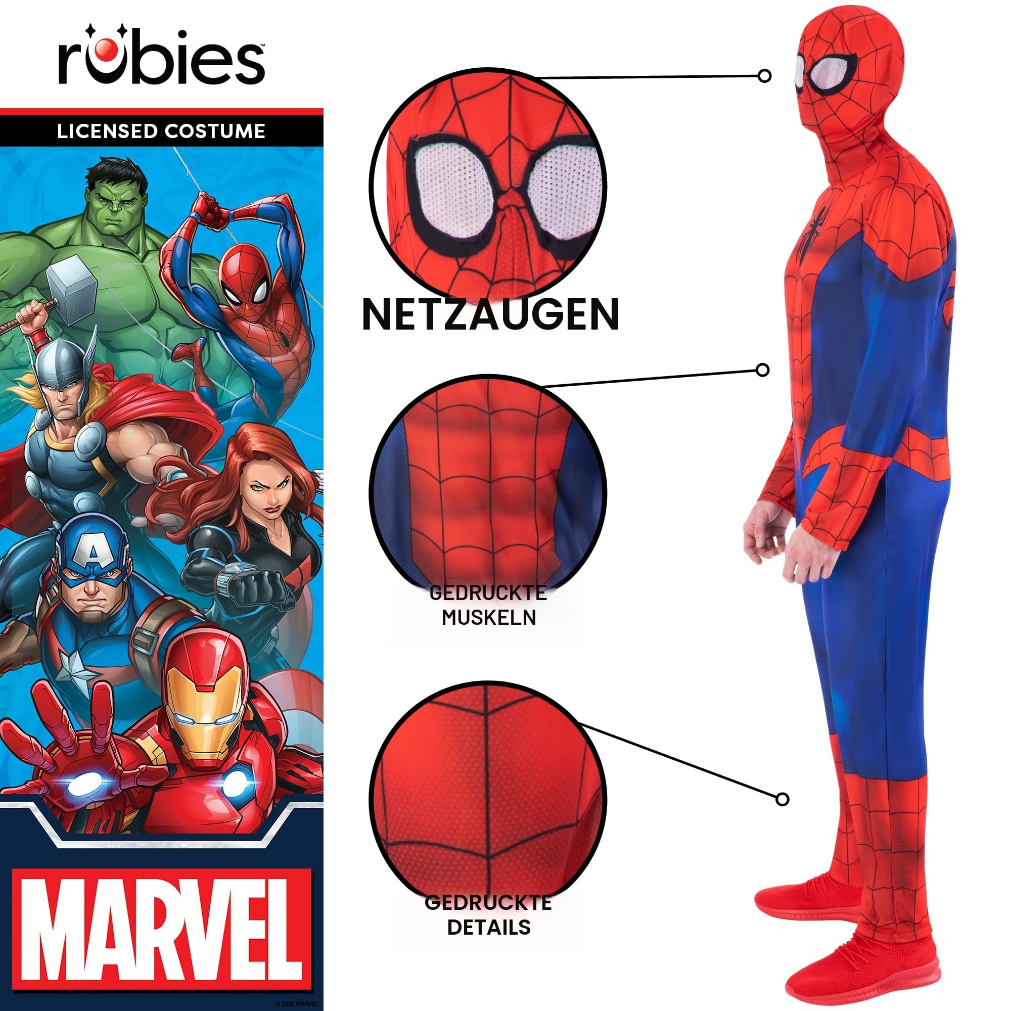 rubie-s-deluxe-spider-man-kost-m-erwachsene-s-superheld image 4
