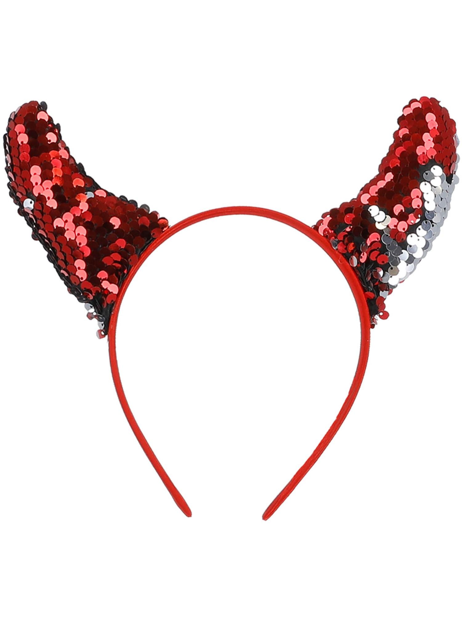 smiffys-fever-teufelsh-rner-haarreif-pailletten-rot-silber image 4