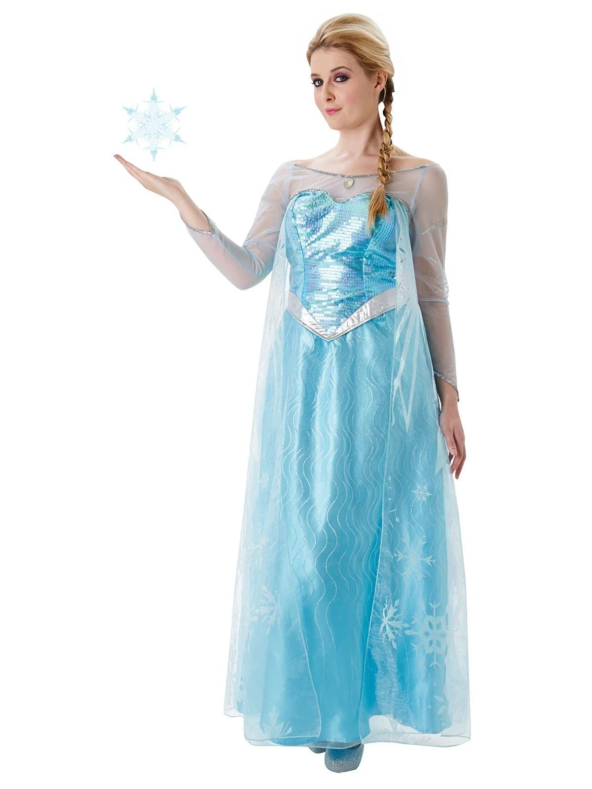 rubie-s-deluxe-elsa-kost-m-damen-kleid-cape-eisblau-s image 3