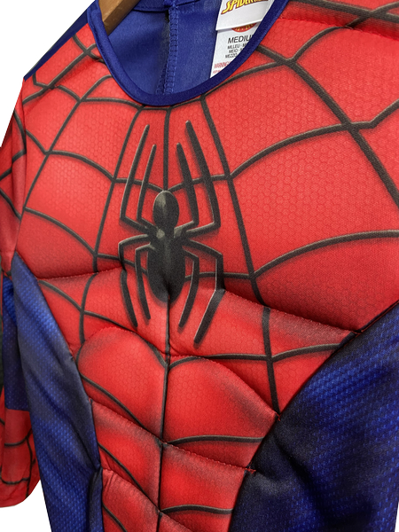 rubies-spider-man-luxe-kost-m-jersey-rot-blau-mit-muskeln-haube image 4