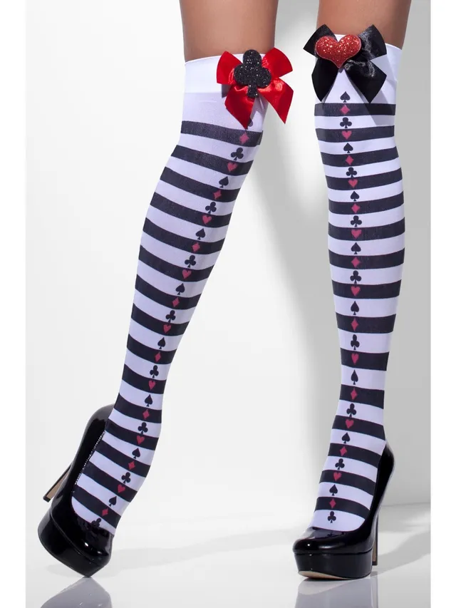 fever-hold-ups-damen-schwarz-wei-gestreift-rote-schleife image 1