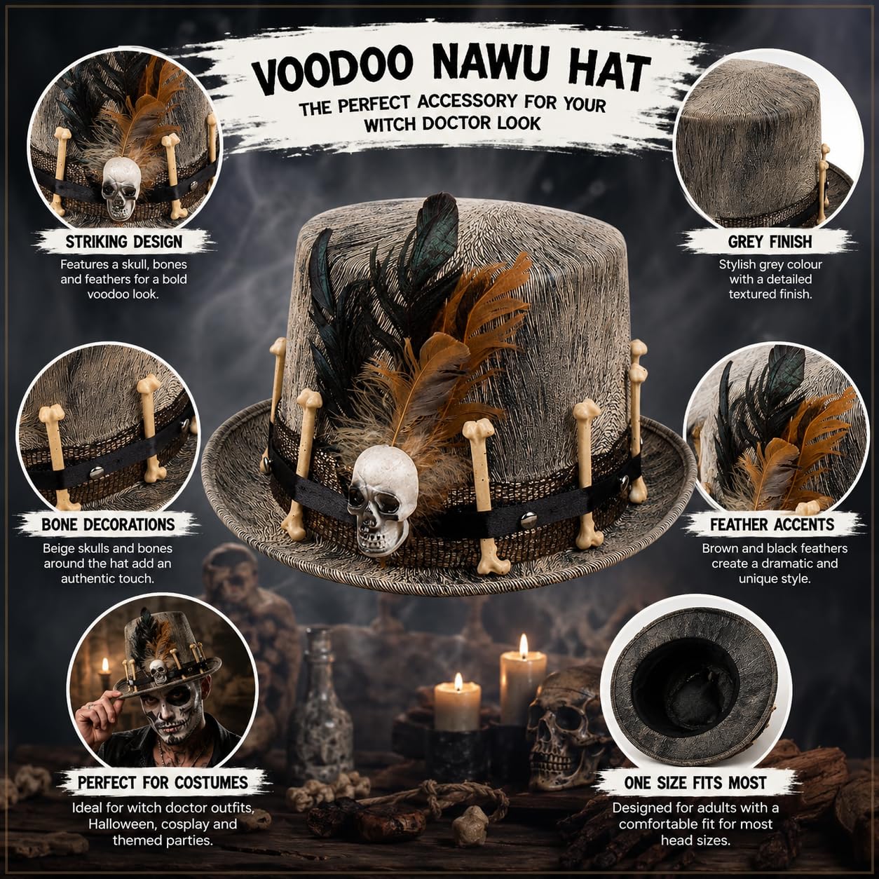 boland-headwear-voodoo-hut-nawu-59-cm-beige-totenkopf image 2
