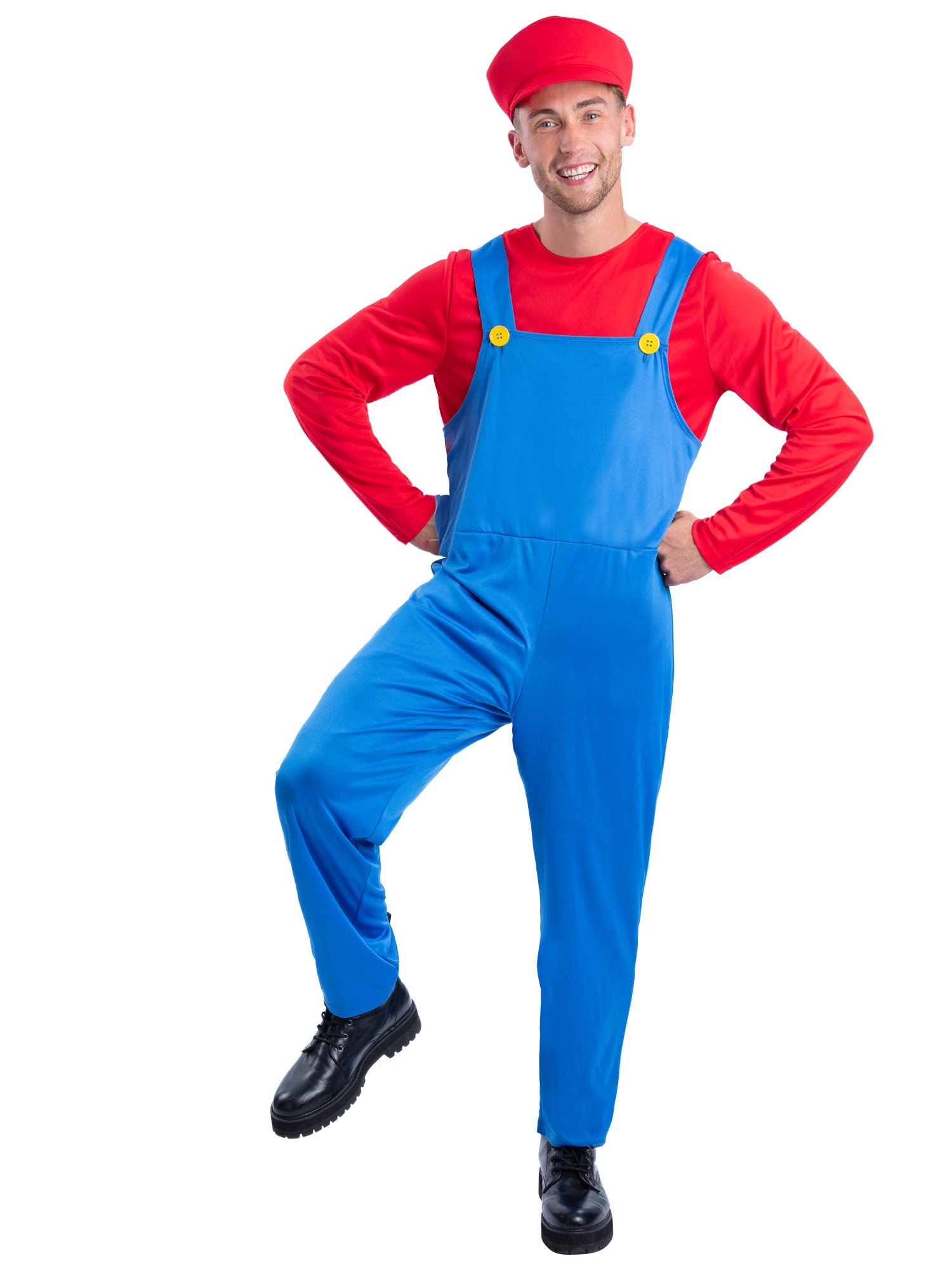 smiffys-fever-red-plumber-kost-m-rotblau-m-unisex image 1