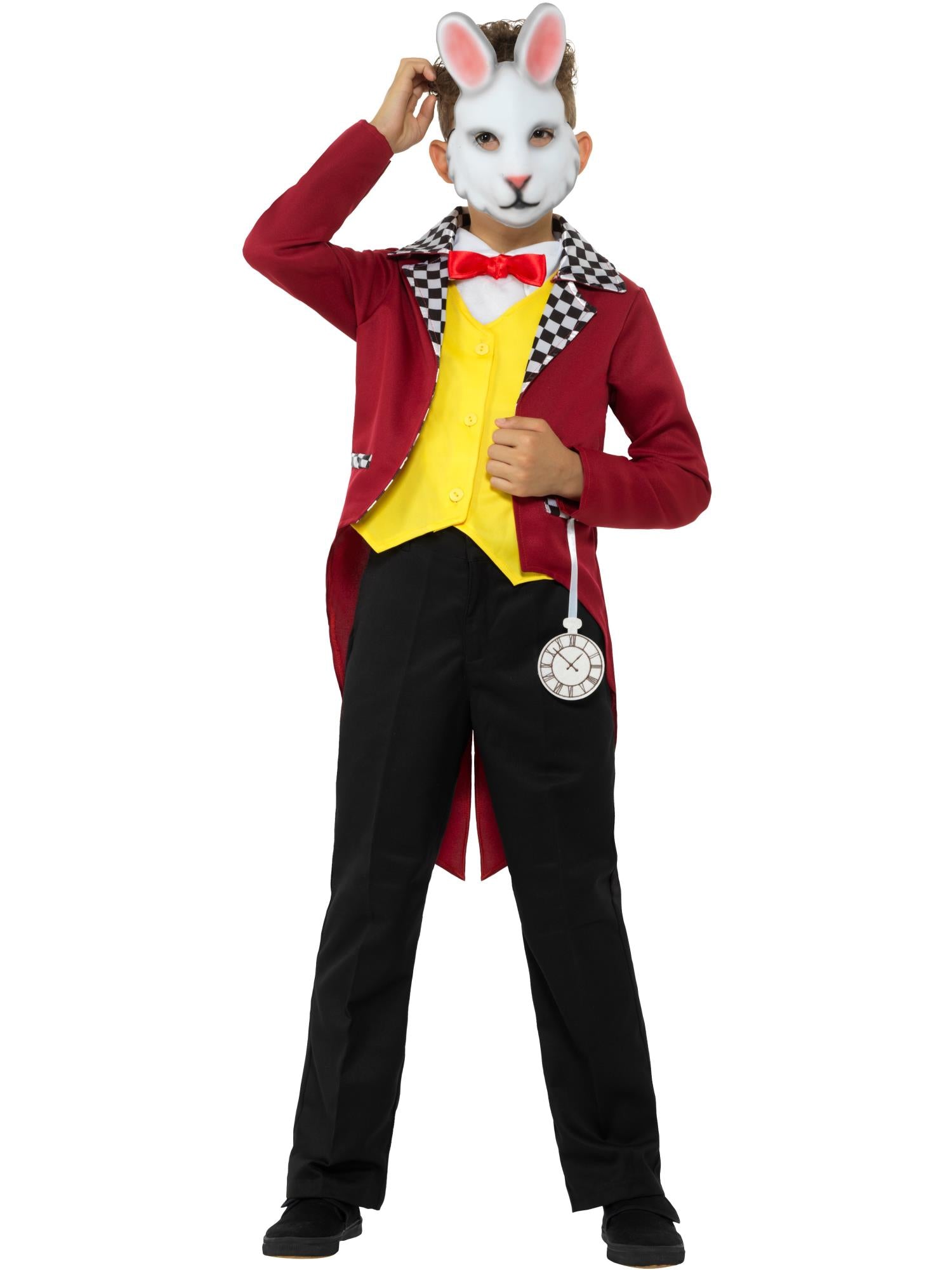 smiffys-fever-white-rabbit-kost-m-kinder-jacke-maske image 1