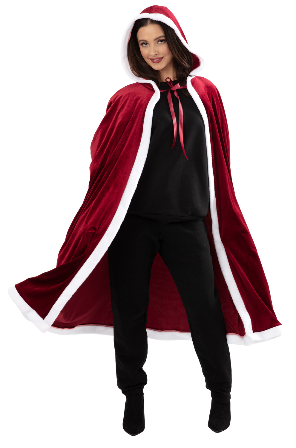rubies-capes-weihnachtsfrau-cape-rot-samt-umhang image 1
