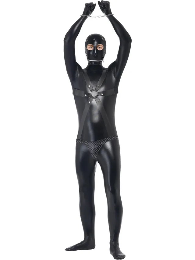 smiffys-fever-gimp-kost-m-schwarz-ganzk-rperanzug-m-l image 1