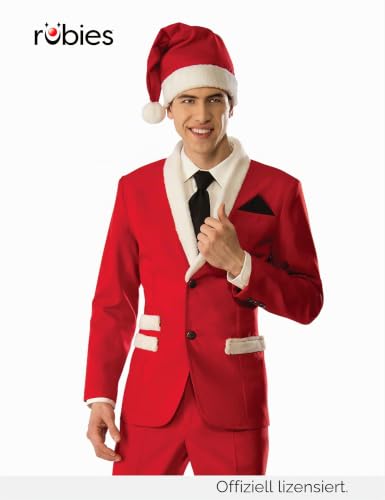 rubie-s-deluxe-weihnachtsmann-kost-m-herren-rot-elegant image 7