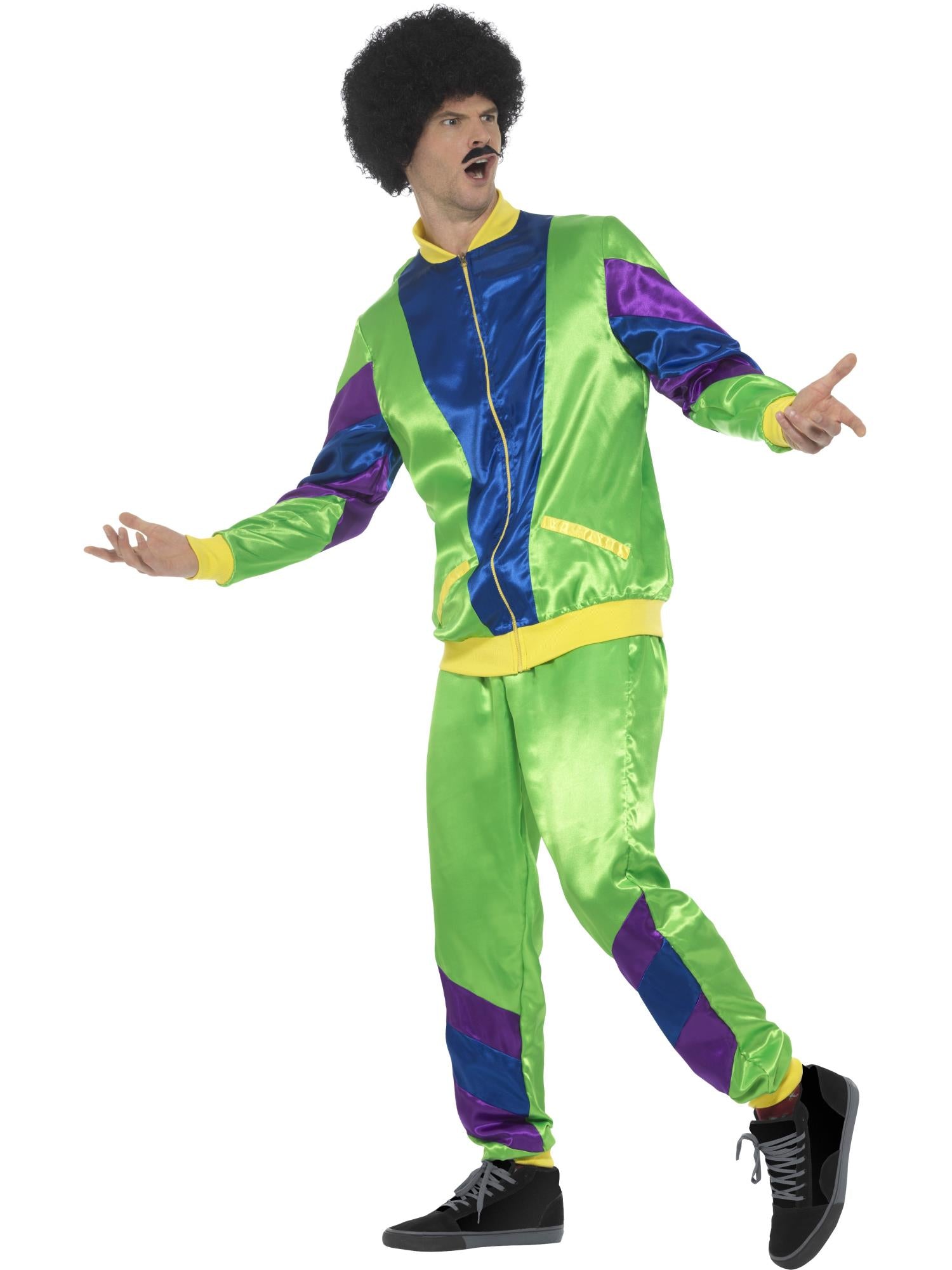 smiffys-fever-80er-shell-suit-kost-m-herren-gr-n-2-tlg image 3