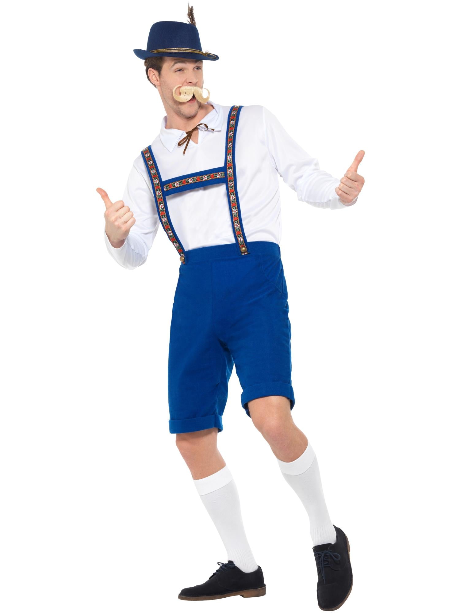 smiffys-fever-bayerisches-kost-m-herren-blau-mit-hemd-gr-m image 3