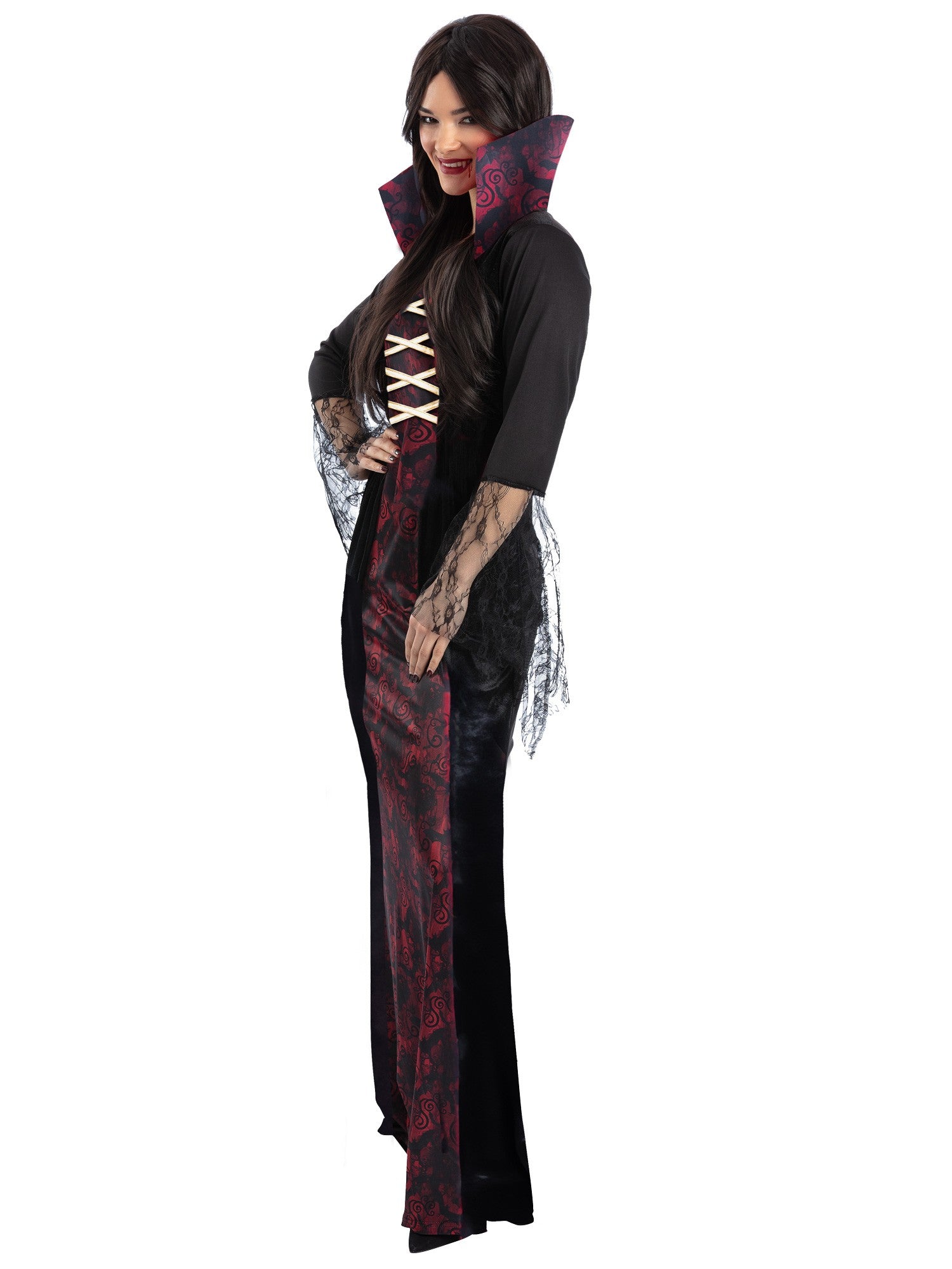 smiffys-fever-vampiress-vampirkost-m-damen-l-schwarz-rot image 3