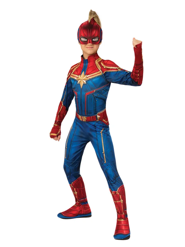 rubies-captain-marvel-kost-m-blau-rot-mit-haube-kinder image 1