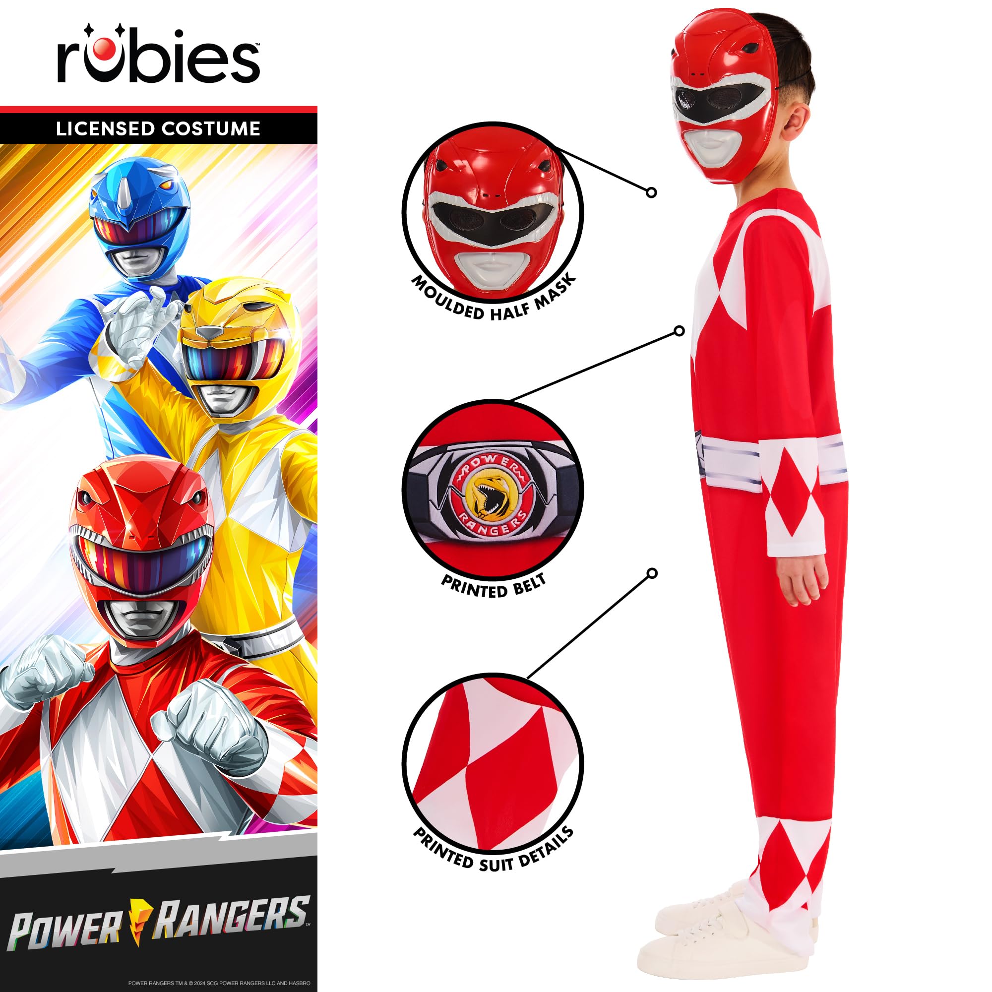 rubie-s-deluxe-mighty-morphin-red-ranger-kost-m-9-10-jahre image 3