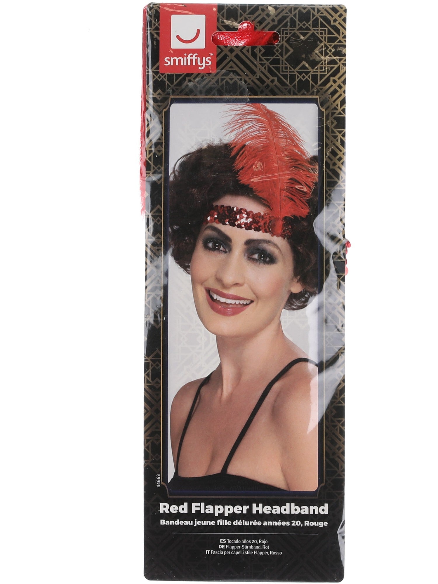 smiffys-fever-flapper-stirnband-rot-pailletten-mit-feder-20er image 2