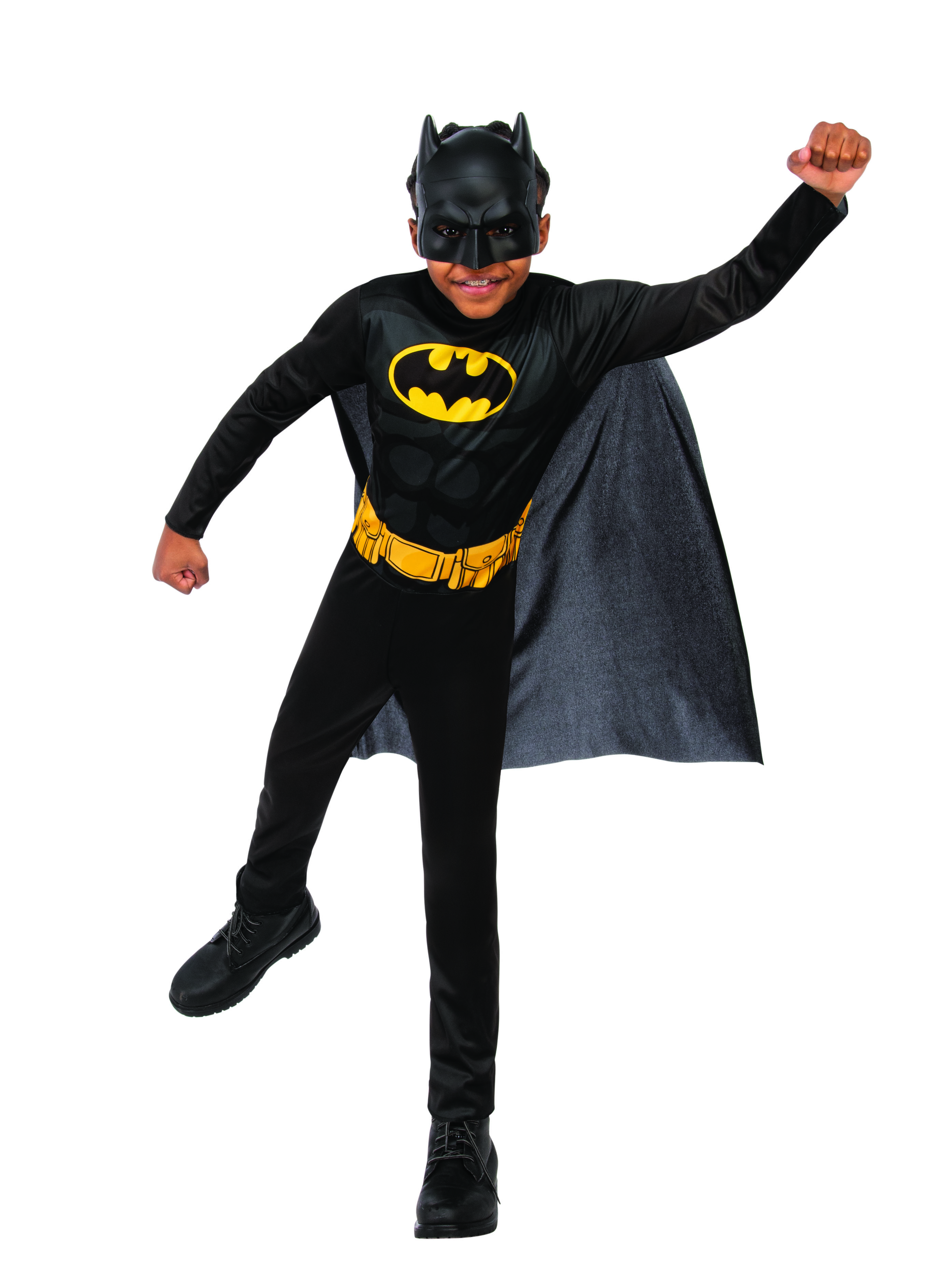 rubies-batman-kost-m-einstieg-schwarz-grau-mit-cape image 1