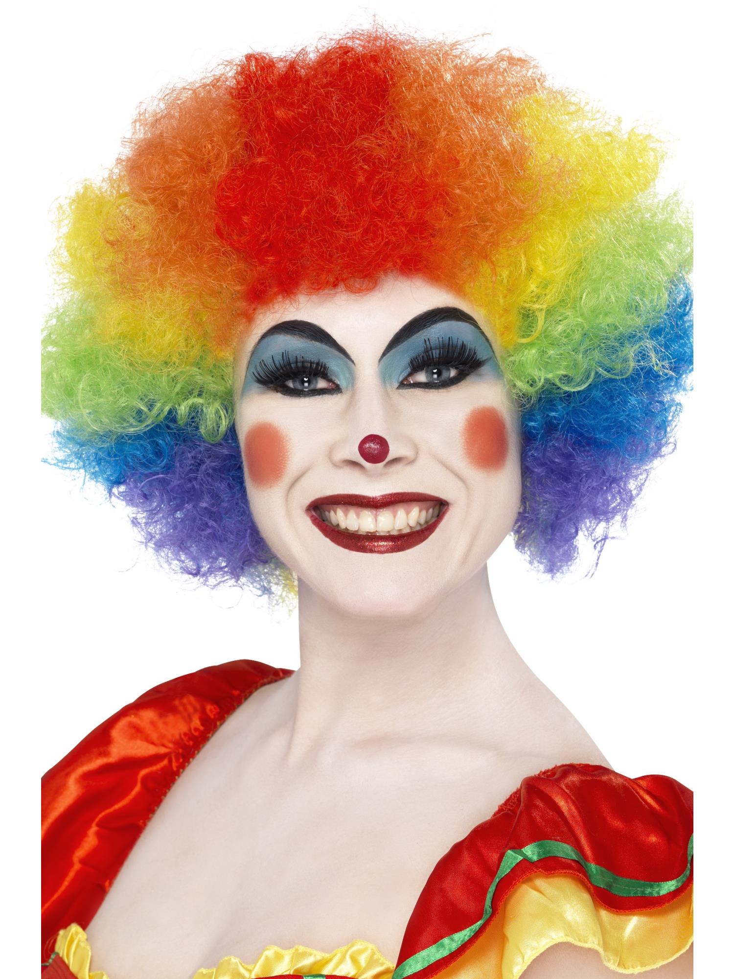 smiffys-fever-crazy-clown-per-cke-afro-rot-einheitsgr-e image 5