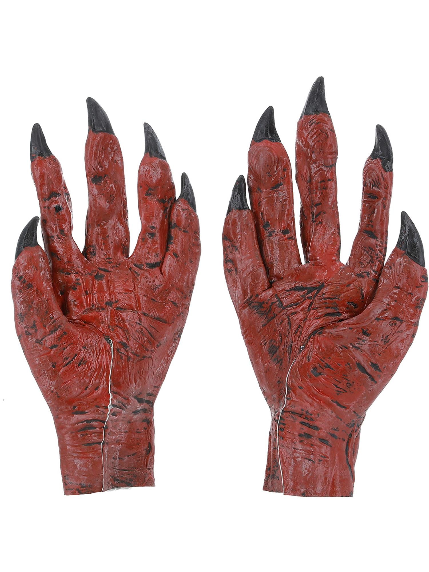 smiffys-makeup-fx-devil-hands-handschuhe-rot-latex image 2