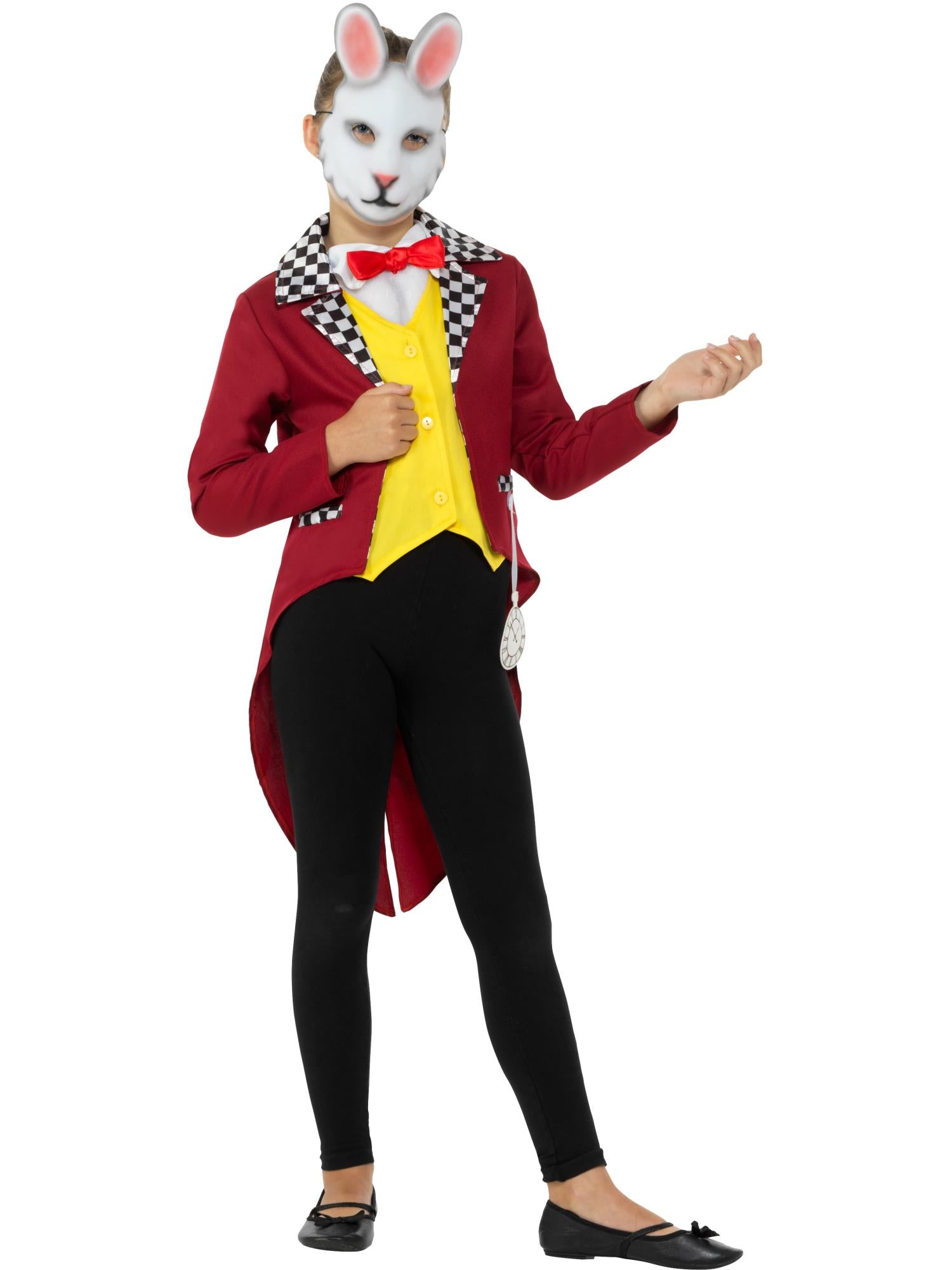smiffys-fever-white-rabbit-kost-m-kinder-jacke-maske image 4