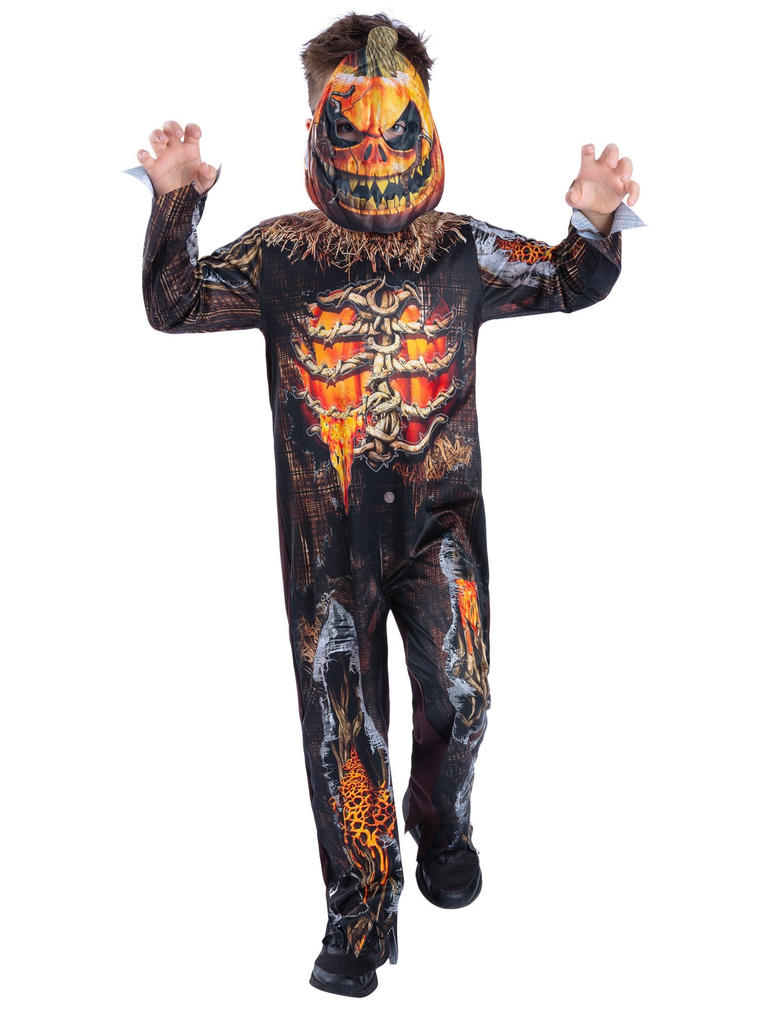 smiffys-fever-evil-pumpkin-kost-m-jungen-orange-mit-maske image 3
