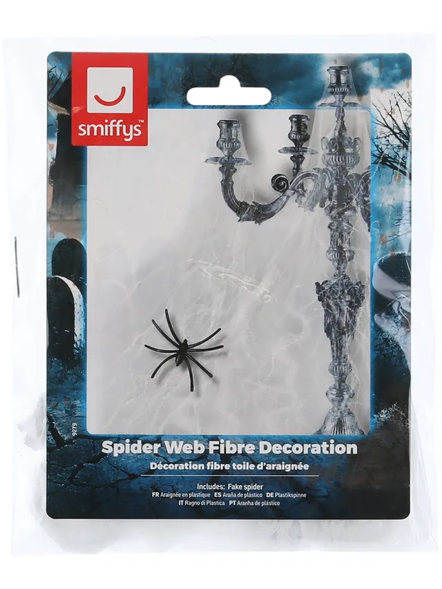 smiffys-fever-spinnennetz-deko-wei-18g-mit-spinne image 1