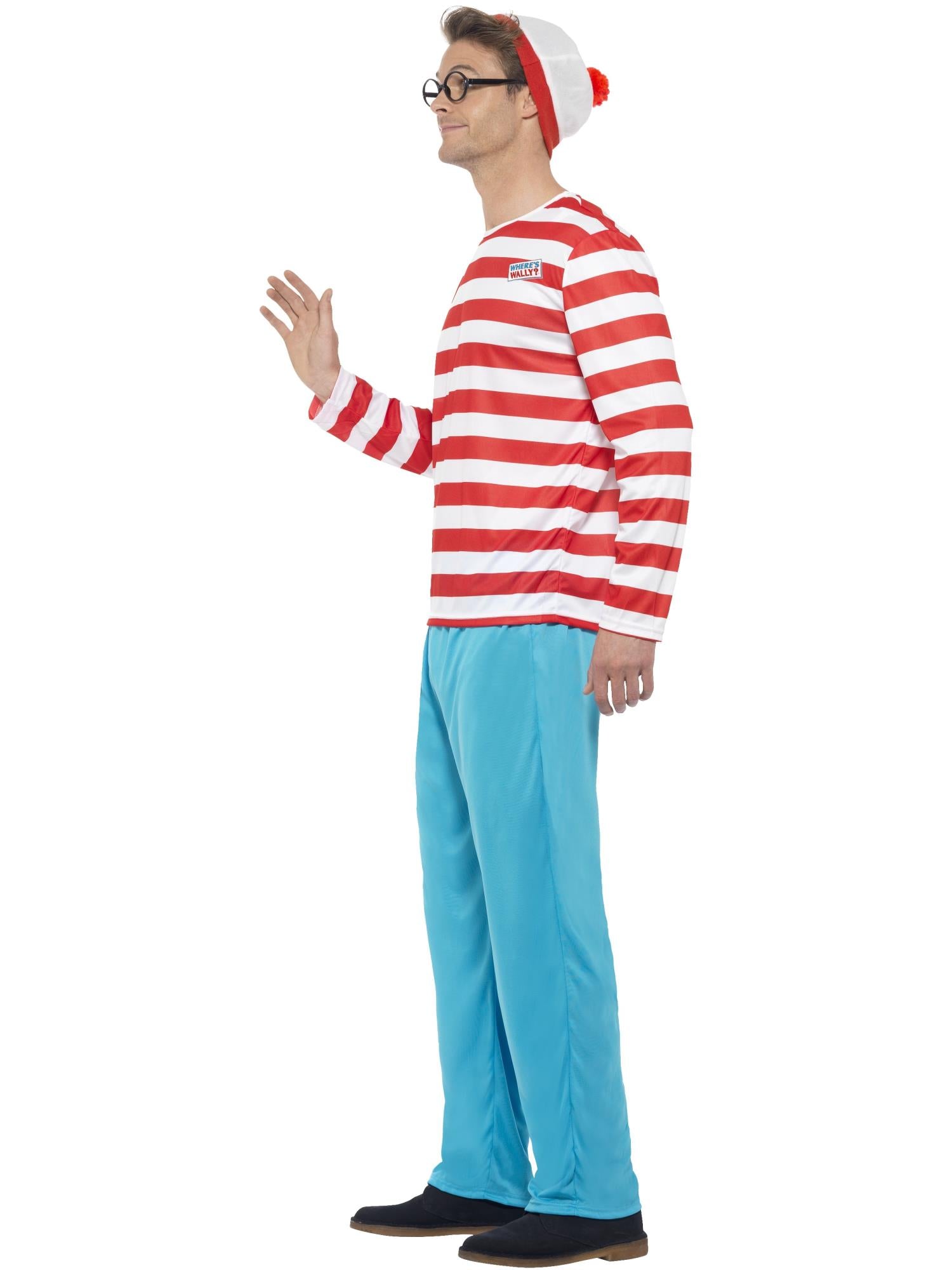smiffys-fever-wo-ist-wally-kost-m-herren-rot-wei-s image 3