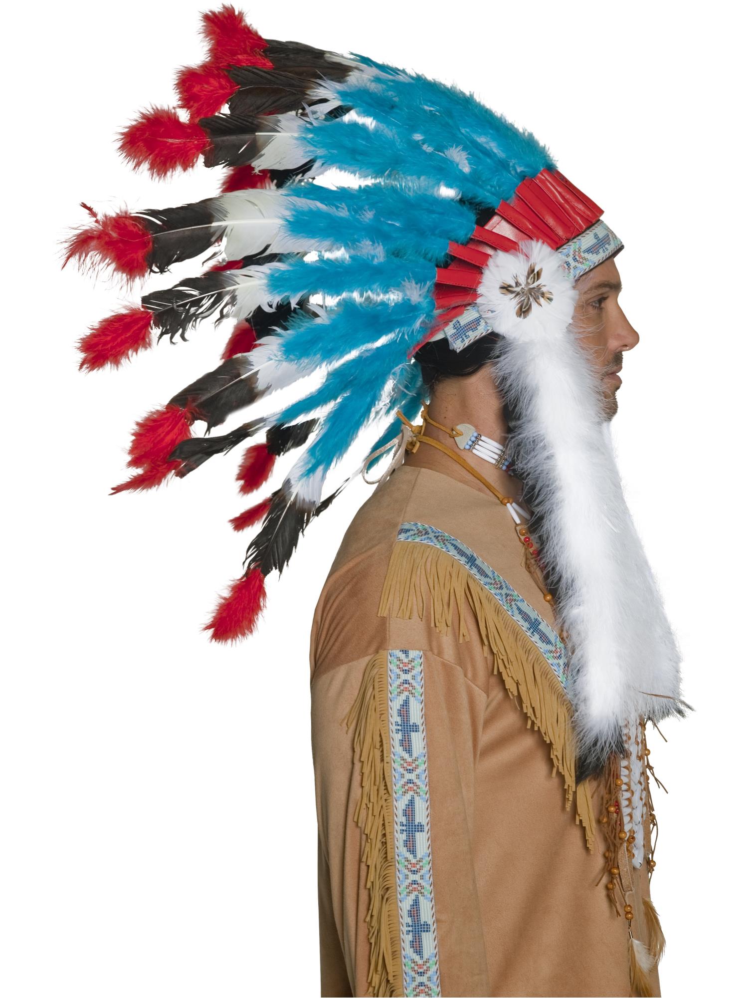 smiffys-fever-indianer-kopfschmuck-blau-federn-unisex image 3