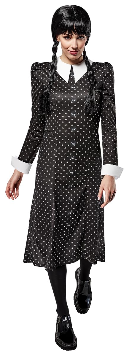 rubie-s-deluxe-wednesday-addams-kost-m-damen-l-schwarz image 1