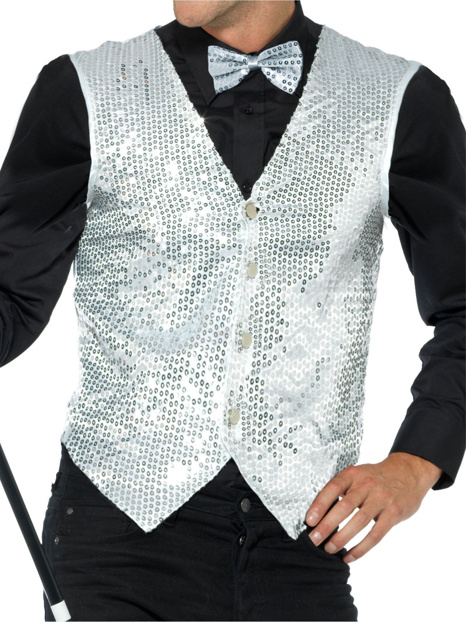 smiffys-fever-paillettenweste-silber-herren-gr-e-m image 4
