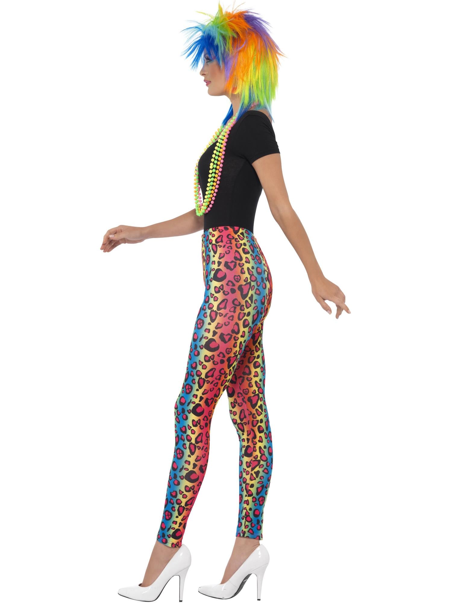 smiffys-fever-neon-leo-leggings-damen-bunt-80er image 3
