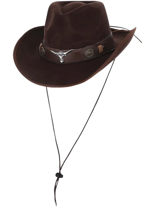 smiffys-fever-cowboy-hut-braun-leder-optik-western image 1
