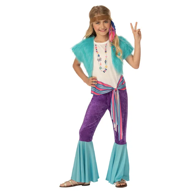 rubie-s-deluxe-hippie-kost-m-m-dchen-xl-60er-mit-weste image 1