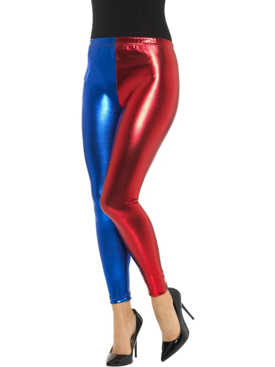 smiffys-fever-jester-leggings-metallic-blau-rot-damen image 1