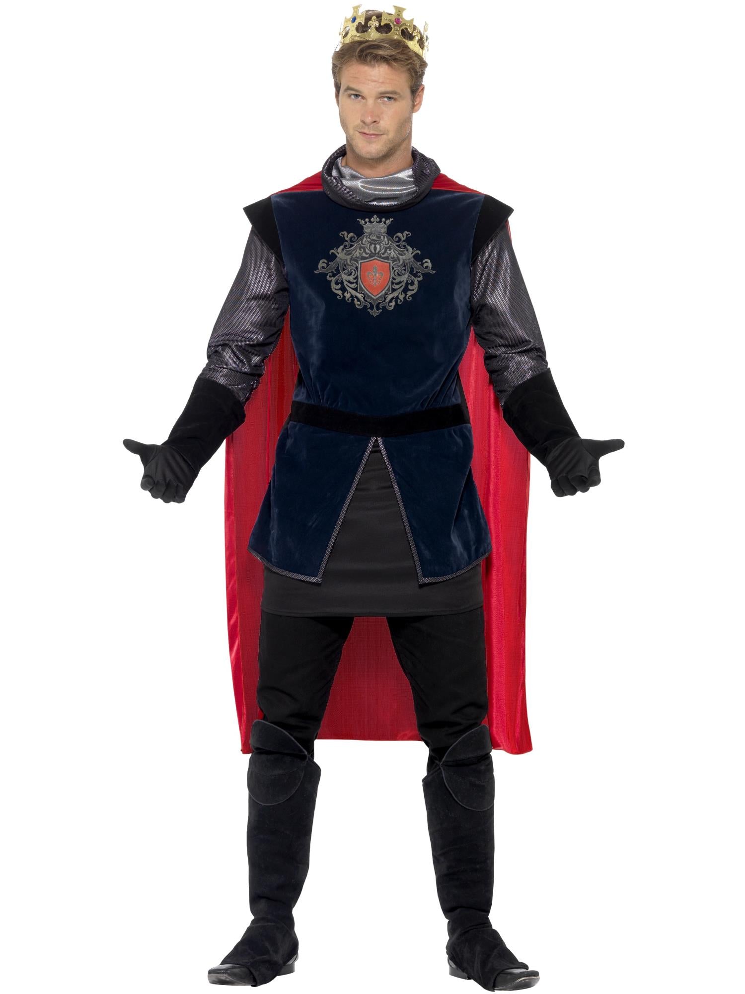 smiffys-fever-king-arthur-kost-m-herren-blau-rot-5-tlg image 4