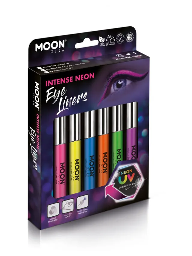 smiffys-makeup-fx-moon-glow-neon-uv-eyeliner-set-10ml image 1