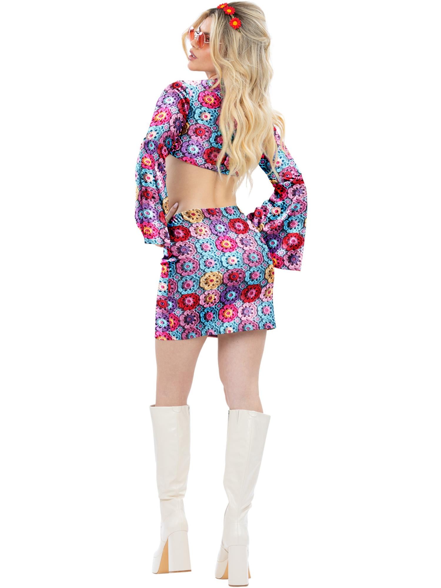 smiffys-fever-rainbow-60s-hippie-kost-m-damen-bunt-2-teilig image 2