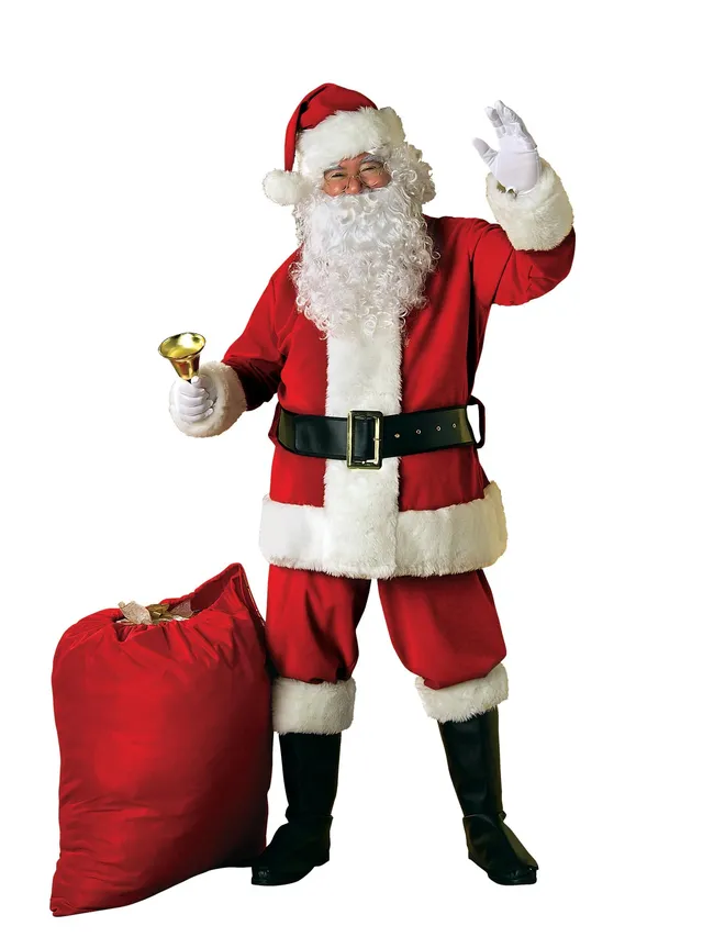 rubie-s-deluxe-weihnachtsmann-kost-m-samt-mit-per-cke image 1