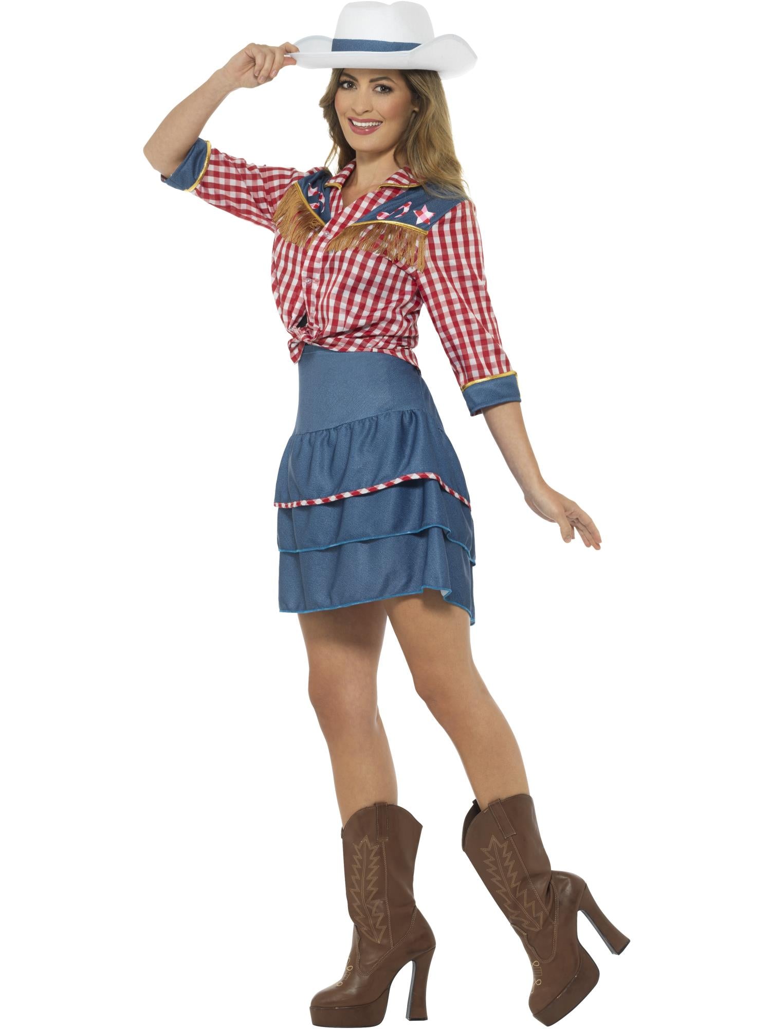 smiffys-fever-rodeo-doll-kost-m-damen-blau-mit-hut-s-l image 3