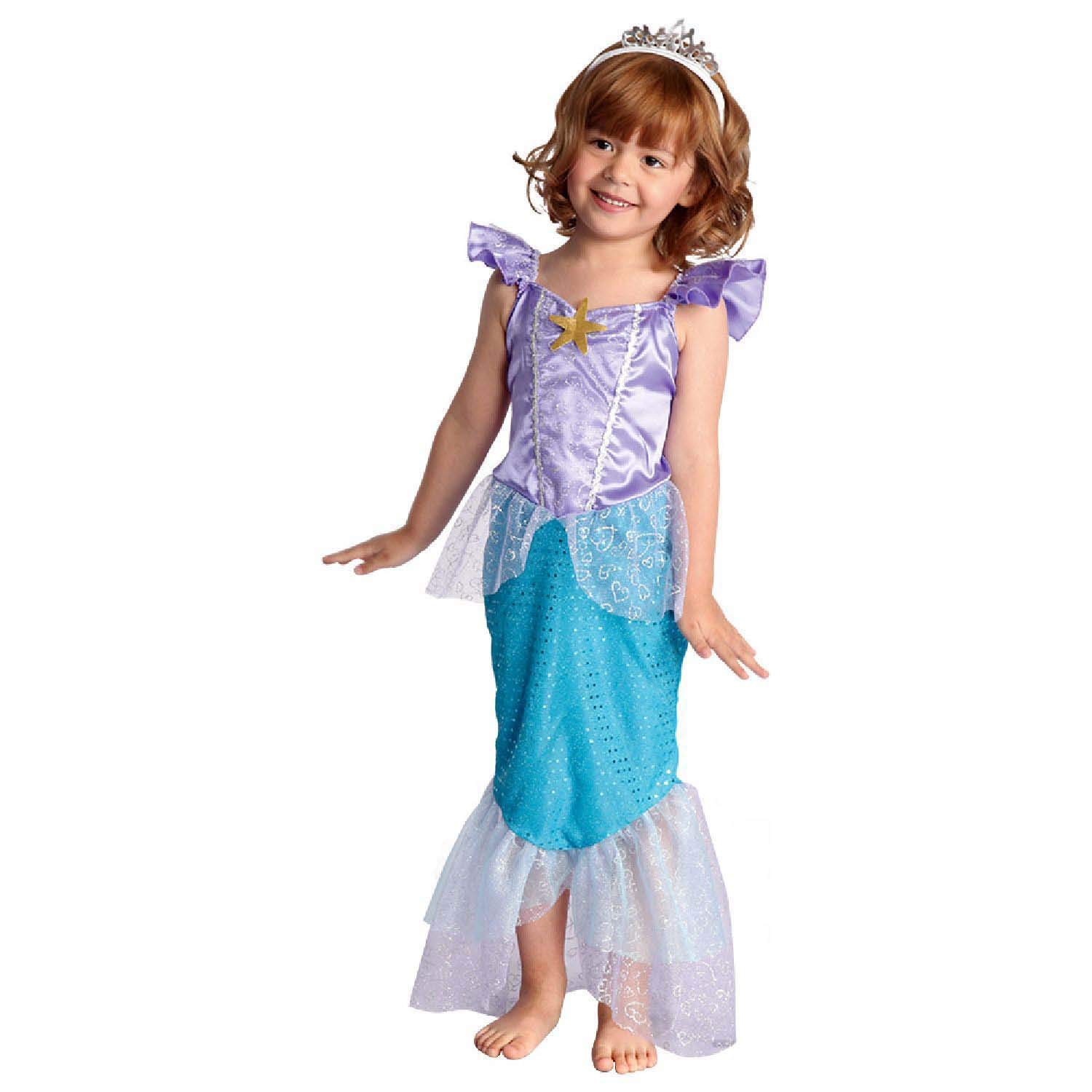 boland-meerjungfrau-kinder-kost-m-kleid-tiara-104-110-pailletten image 1