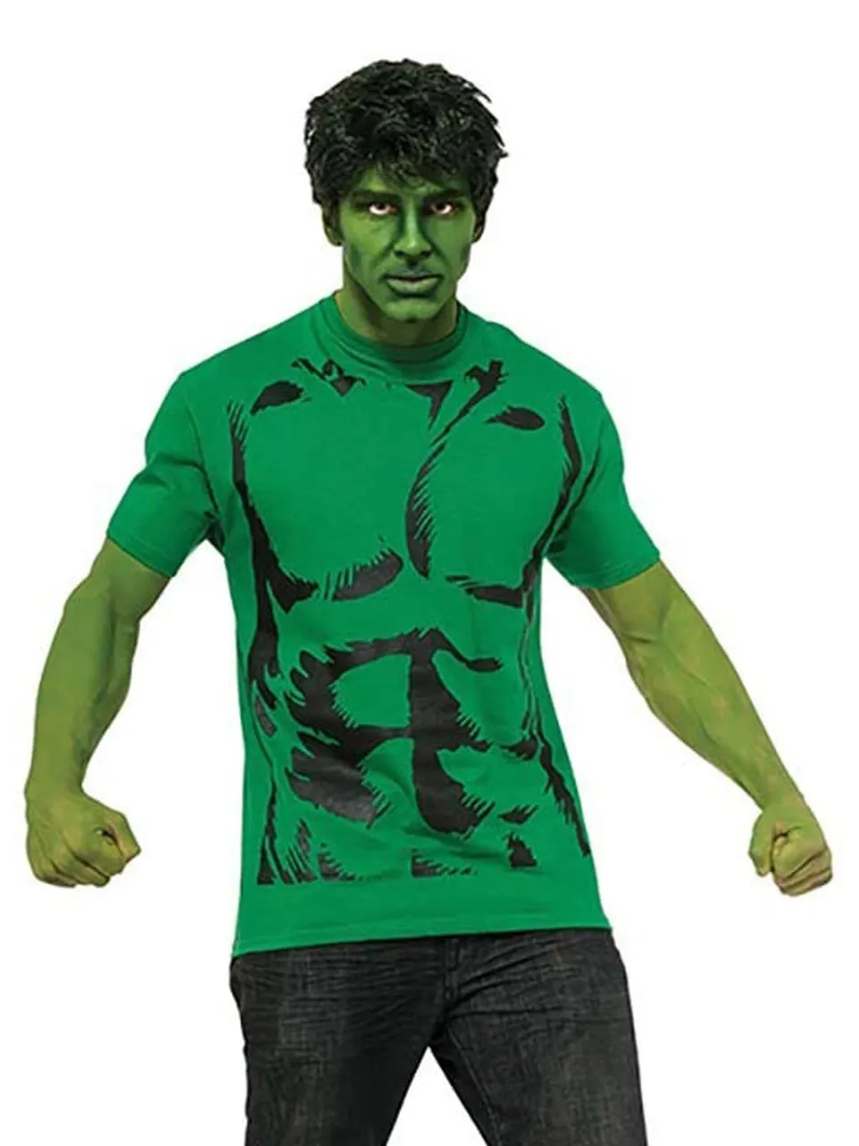 rubie-s-deluxe-hulk-kost-m-gr-n-schwarz-l-superheld image 1
