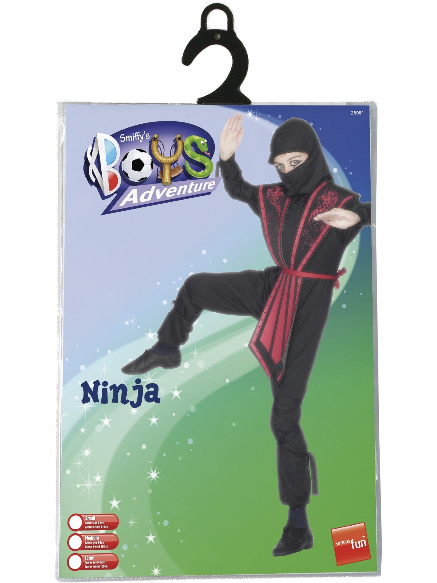smiffys-fever-ninja-kost-m-kinder-schwarz-gr-m-7-9 image 3