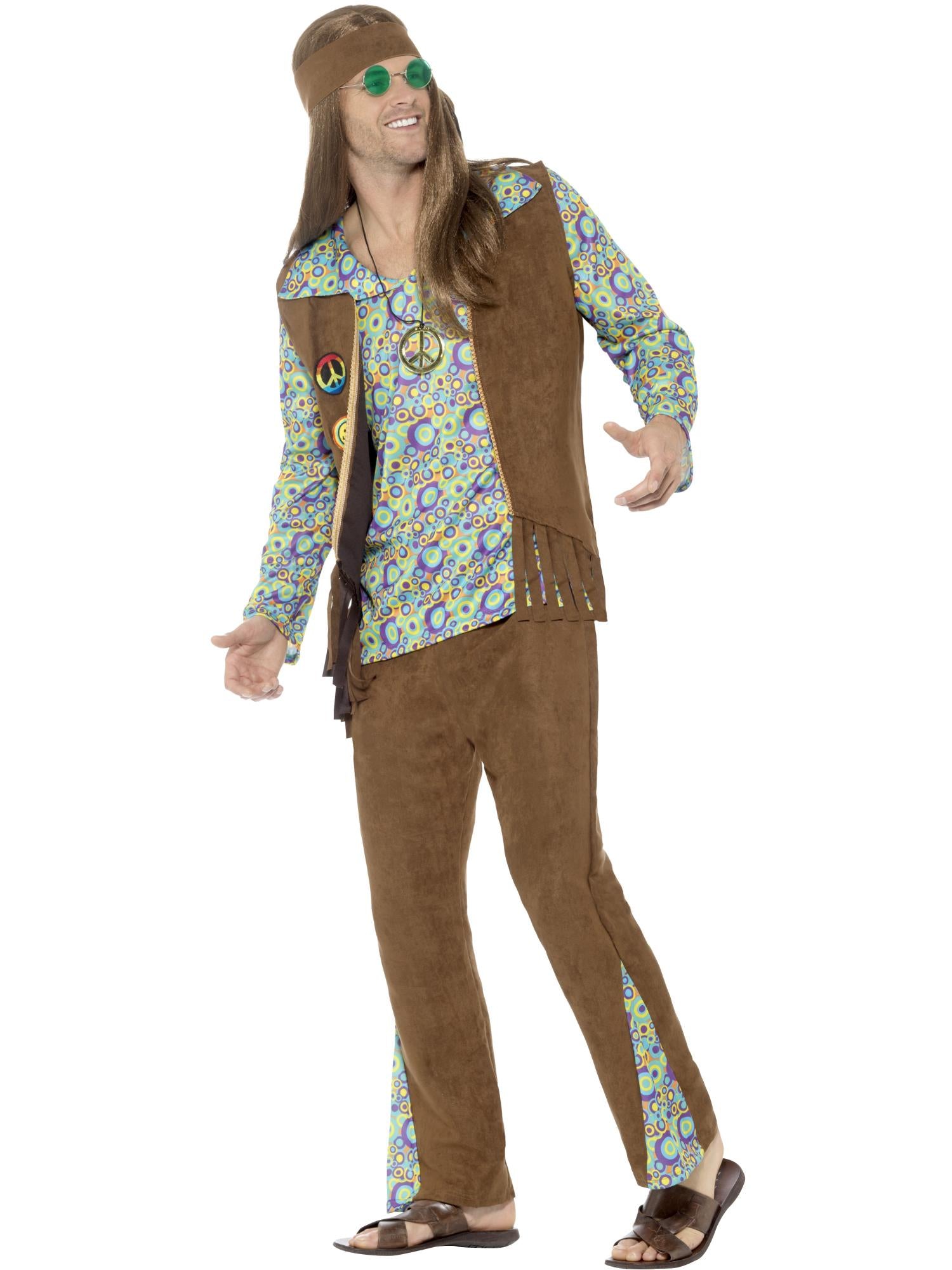smiffys-fever-60s-hippie-herren-kost-m-bunt-5-tlg-m-38-40 image 3