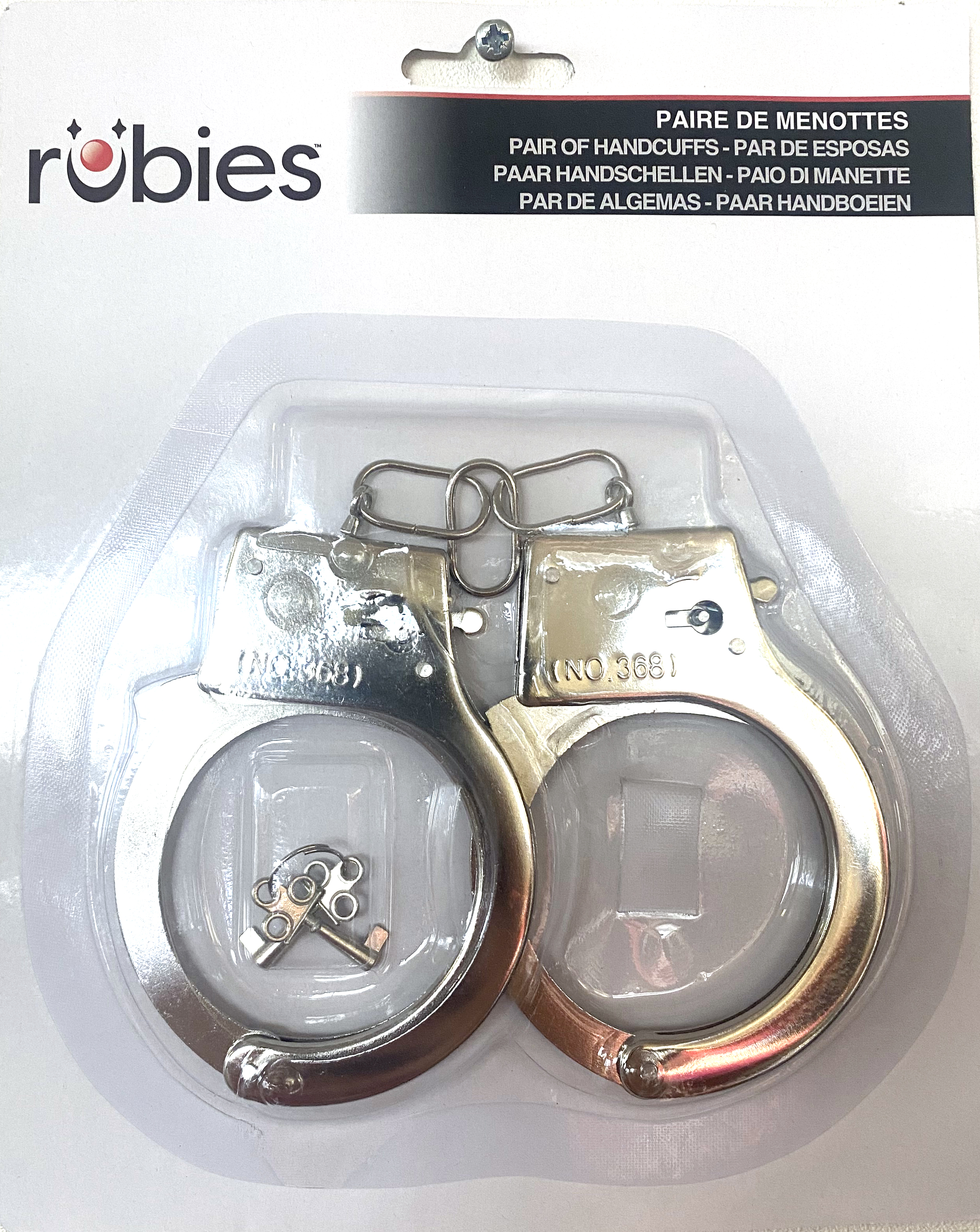 rubies-handschellen-metall-mit-schl-ssel-polizei-accessoire image 2