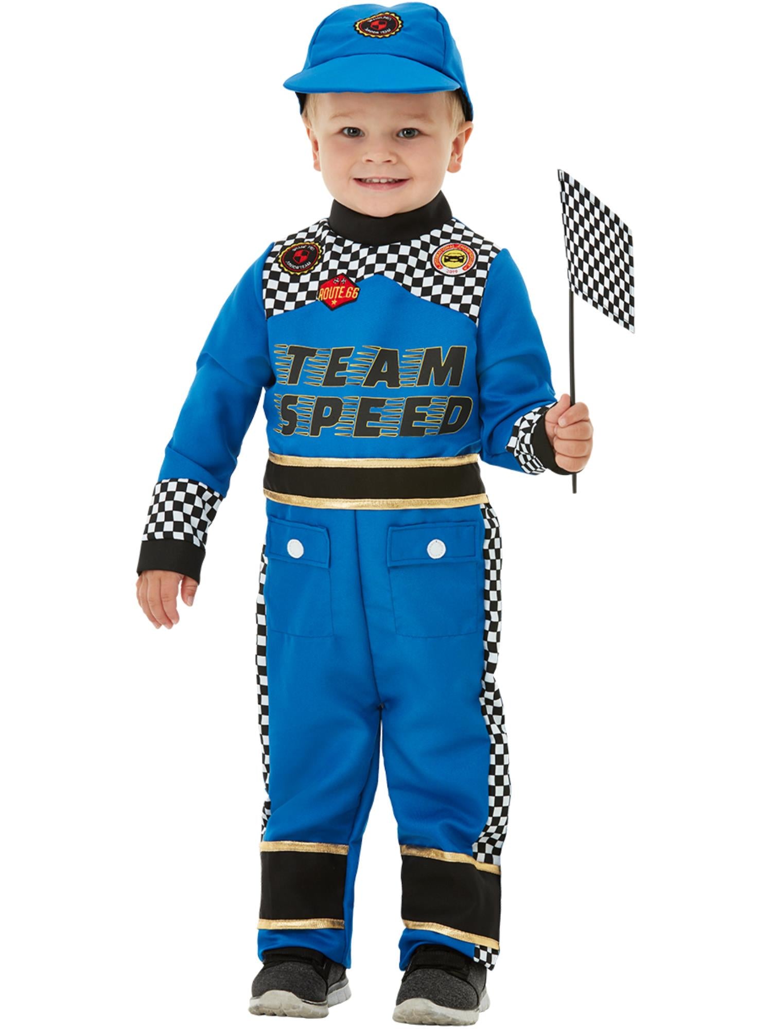 smiffys-fever-rennfahrer-kost-m-blau-kleinkind-1-2-jahre-mit-m-tze image 1