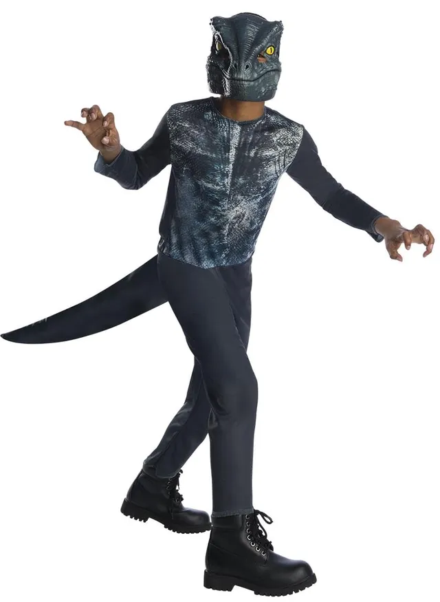 rubie-s-deluxe-velociraptor-dino-kinderkost-m-jumpsuit-maske image 1