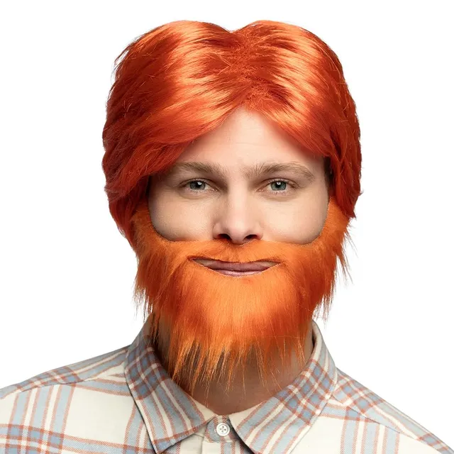 boland-wigs-dude-per-cke-orange-herren-mit-vollbart-kunsthaar image 1