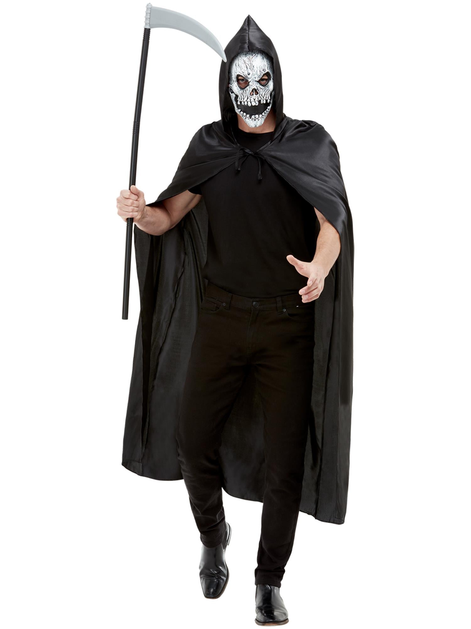 smiffys-fever-grim-reaper-kit-kost-mset-schwarz-3-teilig image 2