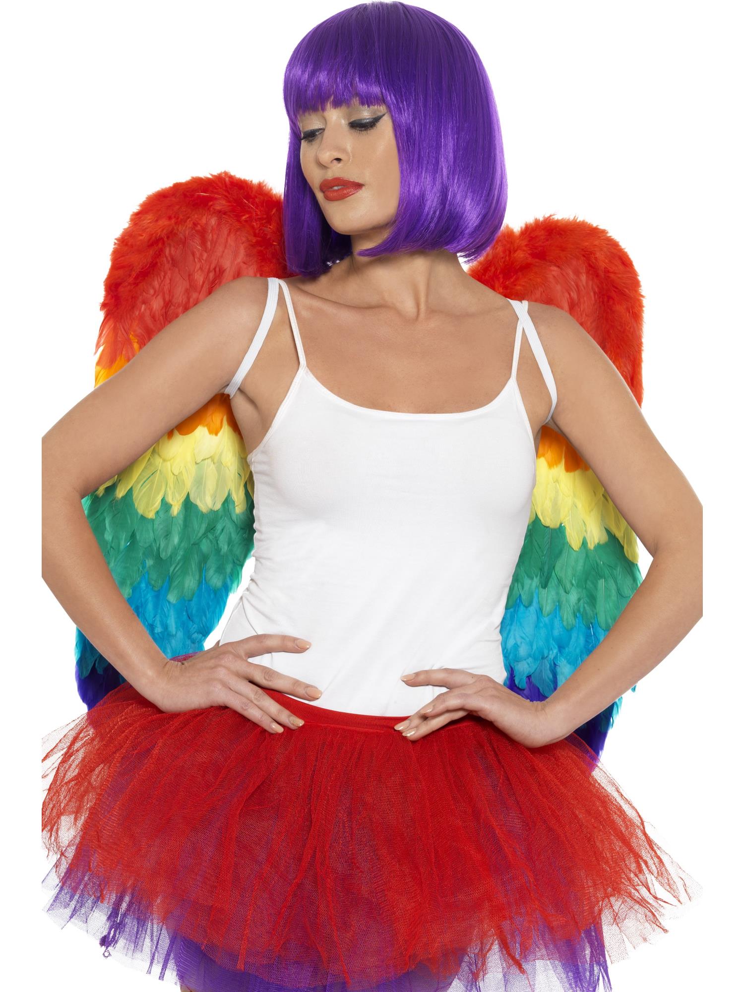smiffys-fever-federfl-gel-regenbogen-60cm-bunt-damen-kost-m image 1