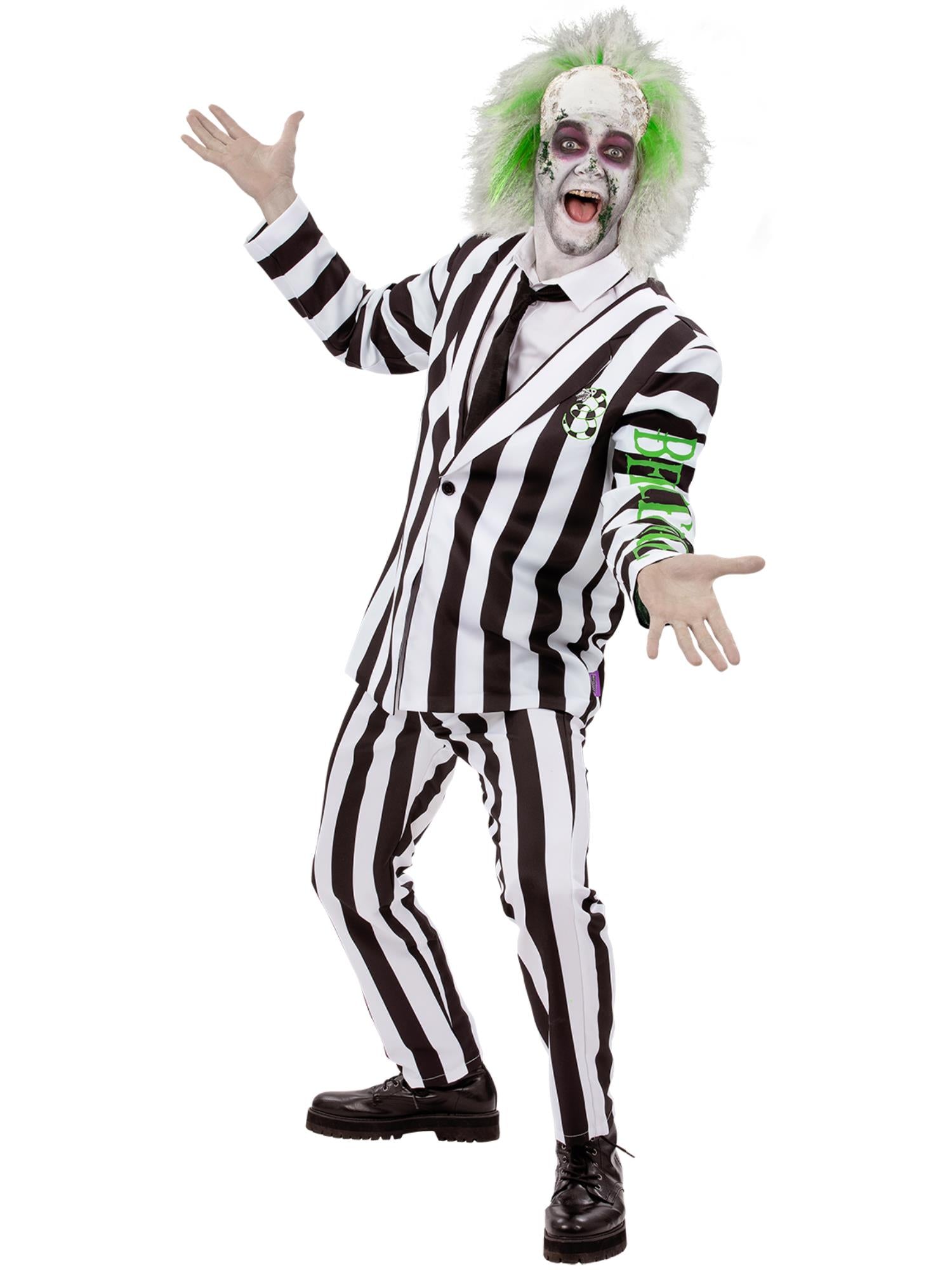 smiffys-fever-beetlejuice-herren-kost-m-schwarz-wei-gr-m-xl image 1